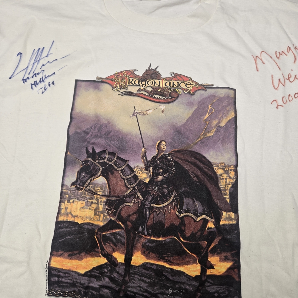 Signed By Authors Vintage Dragonlance Graphic Tee - White